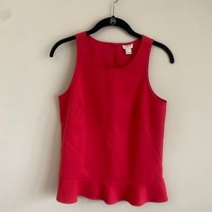 J Crew Peplum Red Top